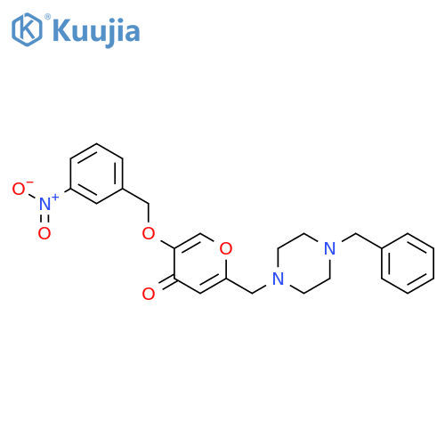 2-(4-benzylpiperazin-1-yl)methyl-5-(3-nitrophenyl)methoxy-4H-pyran-4-one structure