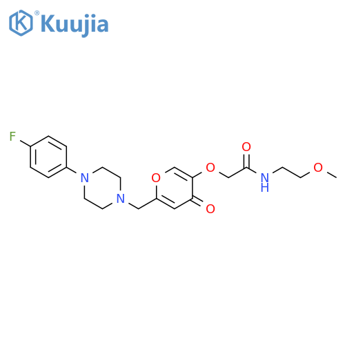 2-(6-{4-(4-fluorophenyl)piperazin-1-ylmethyl}-4-oxo-4H-pyran-3-yl)oxy-N-(2-methoxyethyl)acetamide structure