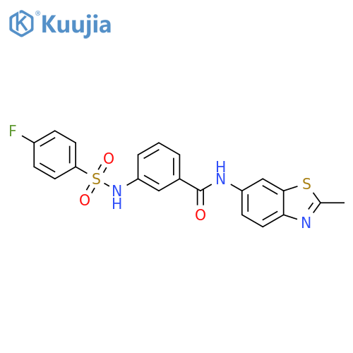 3-(4-fluorobenzenesulfonamido)-N-(2-methyl-1,3-benzothiazol-6-yl)benzamide structure
