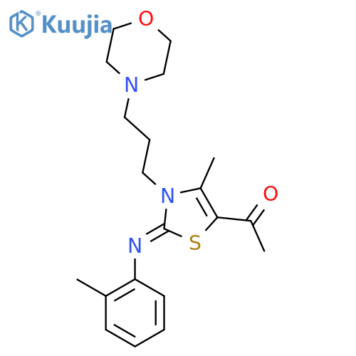 1-[4-Methyl-2-(2-methylphenyl)imino-3-(3-morpholin-4-ylpropyl)-1,3-thiazol-5-yl]ethanone structure