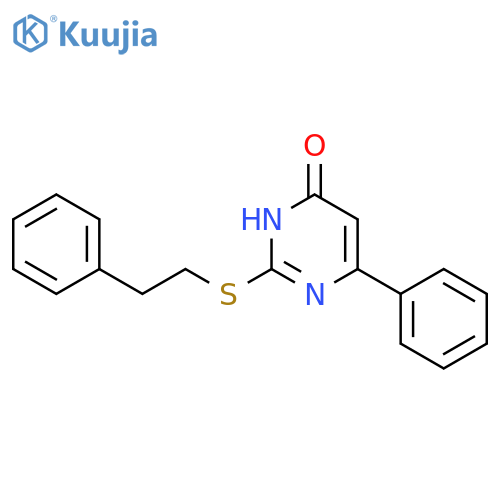 6-phenyl-2-(2-phenylethyl)sulfanyl-3,4-dihydropyrimidin-4-one structure