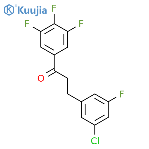 3-(3-chloro-5-fluorophenyl)-1-(3,4,5-trifluorophenyl)propan-1-one structure