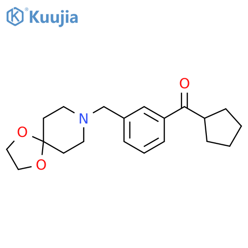 Cyclopentyl 3-8-(1,4-dioxa-8-azaspiro-4.5decyl)methylphenyl ketone structure