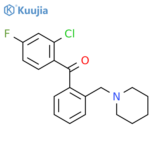 (2-chloro-4-fluorophenyl)-[2-(piperidin-1-ylmethyl)phenyl]methanone structure