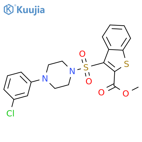 methyl 3-{4-(3-chlorophenyl)piperazin-1-ylsulfonyl}-1-benzothiophene-2-carboxylate structure