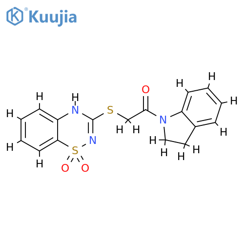3-{2-(2,3-dihydro-1H-indol-1-yl)-2-oxoethylsulfanyl}-4H-1lambda6,2,4-benzothiadiazine-1,1-dione structure