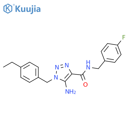 5-amino-1-(4-ethylphenyl)methyl-N-(4-fluorophenyl)methyl-1H-1,2,3-triazole-4-carboxamide structure