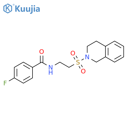 4-fluoro-N-2-(1,2,3,4-tetrahydroisoquinoline-2-sulfonyl)ethylbenzamide structure