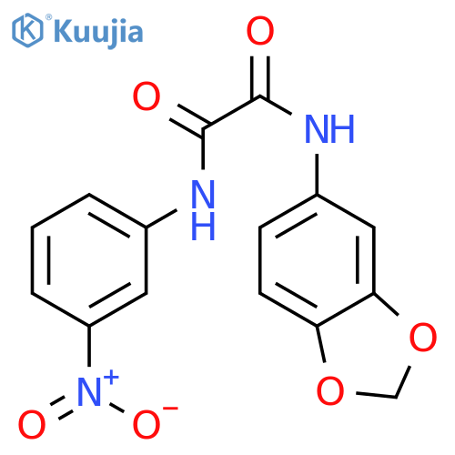 N-(2H-1,3-benzodioxol-5-yl)-N'-(3-nitrophenyl)ethanediamide structure