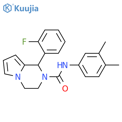 N-(3,4-dimethylphenyl)-1-(2-fluorophenyl)-1H,2H,3H,4H-pyrrolo1,2-apyrazine-2-carboxamide structure