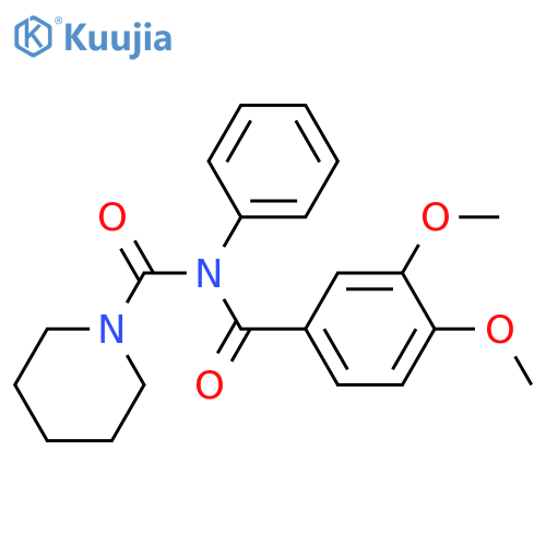 N-(3,4-dimethoxybenzoyl)-N-phenylpiperidine-1-carboxamide structure