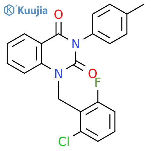 1-(2-chloro-6-fluorophenyl)methyl-3-(4-methylphenyl)-1,2,3,4-tetrahydroquinazoline-2,4-dione structure