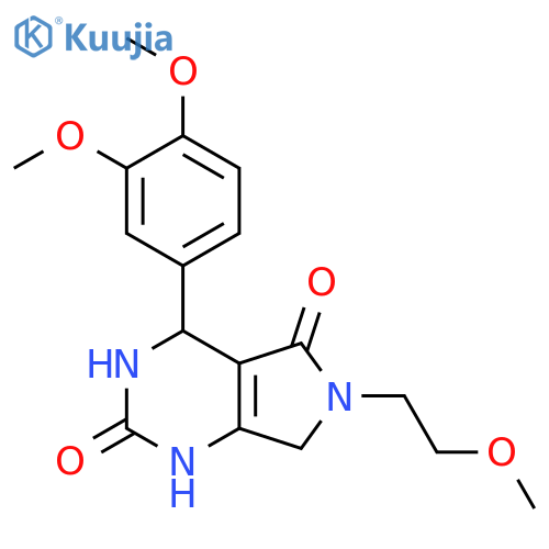 4-(3,4-dimethoxyphenyl)-6-(2-methoxyethyl)-1H,2H,3H,4H,5H,6H,7H-pyrrolo3,4-dpyrimidine-2,5-dione structure