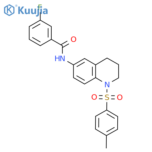 3-fluoro-N-1-(4-methylbenzenesulfonyl)-1,2,3,4-tetrahydroquinolin-6-ylbenzamide structure