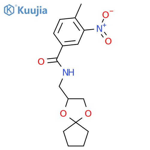 N-({1,4-dioxaspiro4.4nonan-2-yl}methyl)-4-methyl-3-nitrobenzamide structure