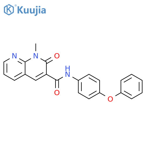 1-methyl-2-oxo-N-(4-phenoxyphenyl)-1,2-dihydro-1,8-naphthyridine-3-carboxamide structure