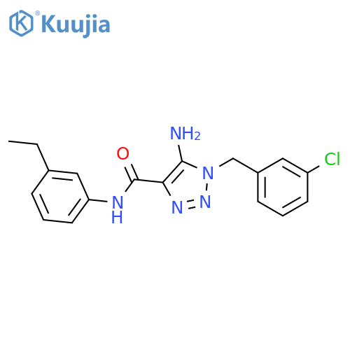 5-amino-1-(3-chlorophenyl)methyl-N-(3-ethylphenyl)-1H-1,2,3-triazole-4-carboxamide structure