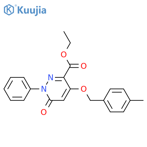 ethyl 4-(4-methylphenyl)methoxy-6-oxo-1-phenyl-1,6-dihydropyridazine-3-carboxylate structure