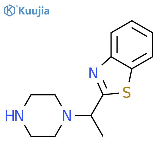 2-[1-(piperazin-1-yl)ethyl]-1,3-benzothiazole structure