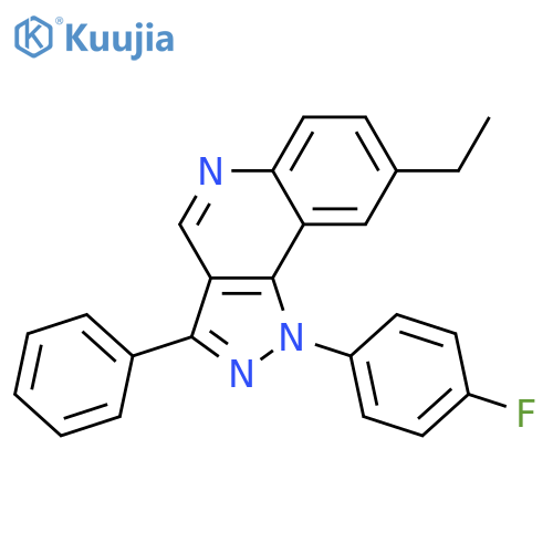 8-ethyl-1-(4-fluorophenyl)-3-phenyl-1H-pyrazolo4,3-cquinoline structure