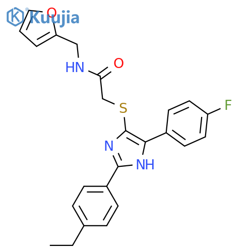 2-{2-(4-ethylphenyl)-5-(4-fluorophenyl)-1H-imidazol-4-ylsulfanyl}-N-(furan-2-yl)methylacetamide structure