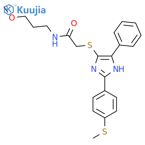 N-(3-methoxypropyl)-2-({2-4-(methylsulfanyl)phenyl-5-phenyl-1H-imidazol-4-yl}sulfanyl)acetamide structure