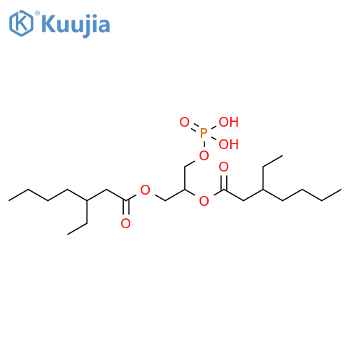 Heptanoic acid, 3-ethyl-, 1-[(phosphonooxy)methyl]-1,2-ethanediyl ester structure