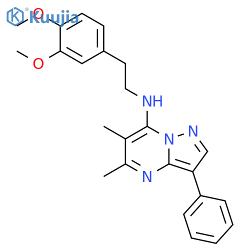 N-2-(3,4-dimethoxyphenyl)ethyl-5,6-dimethyl-3-phenylpyrazolo1,5-apyrimidin-7-amine structure