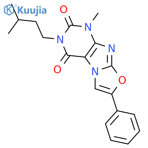 1-methyl-3-(3-methylbutyl)-7-phenyl-1H,2H,3H,4H-1,3oxazolo3,2-gpurine-2,4-dione structure