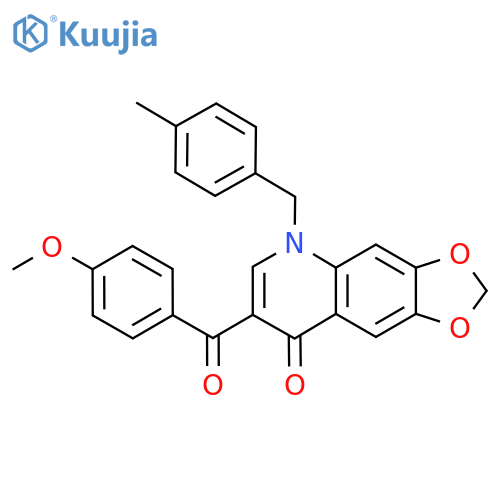 7-(4-methoxybenzoyl)-5-(4-methylphenyl)methyl-2H,5H,8H-1,3dioxolo4,5-gquinolin-8-one structure