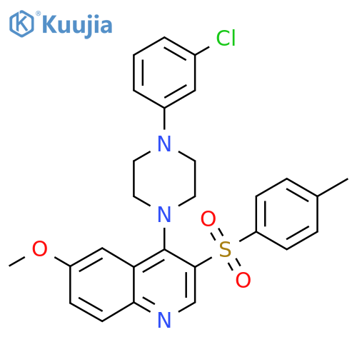 4-4-(3-chlorophenyl)piperazin-1-yl-6-methoxy-3-(4-methylbenzenesulfonyl)quinoline structure