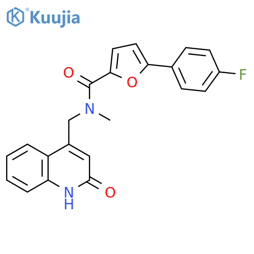 5-(4-fluorophenyl)-N-(2-hydroxyquinolin-4-yl)methyl-N-methylfuran-2-carboxamide structure