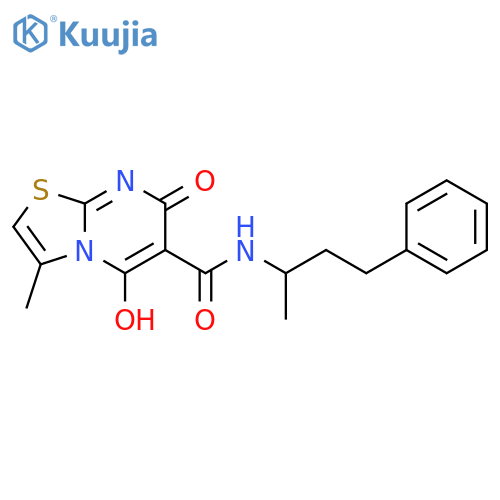 7-hydroxy-3-methyl-5-oxo-N-(4-phenylbutan-2-yl)-5H-1,3thiazolo3,2-apyrimidine-6-carboxamide structure
