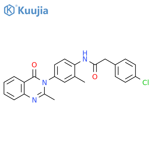 2-(4-chlorophenyl)-N-2-methyl-4-(2-methyl-4-oxo-3,4-dihydroquinazolin-3-yl)phenylacetamide structure