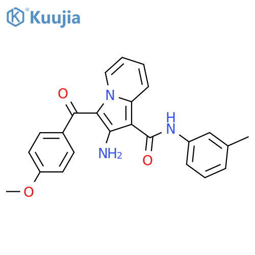 2-amino-3-(4-methoxybenzoyl)-N-(3-methylphenyl)indolizine-1-carboxamide structure