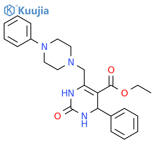 ethyl 2-oxo-4-phenyl-6-(4-phenylpiperazin-1-yl)methyl-1,2,3,4-tetrahydropyrimidine-5-carboxylate structure