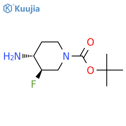 tert-butyl trans-4-amino-3-fluoropiperidine-1-carboxylate structure