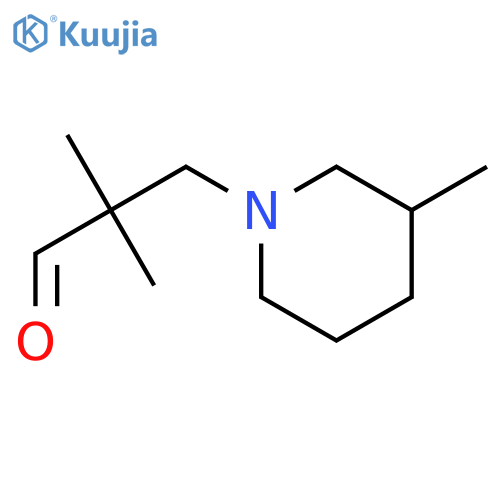 2,2-dimethyl-3-(3-methylpiperidin-1-yl)propanal structure