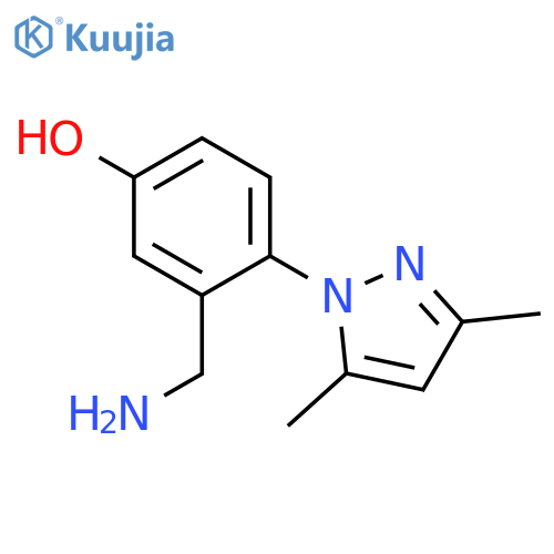 Phenol, 3-(aminomethyl)-4-(3,5-dimethyl-1H-pyrazol-1-yl)- structure
