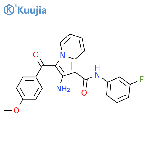 2-amino-N-(3-fluorophenyl)-3-(4-methoxybenzoyl)indolizine-1-carboxamide structure