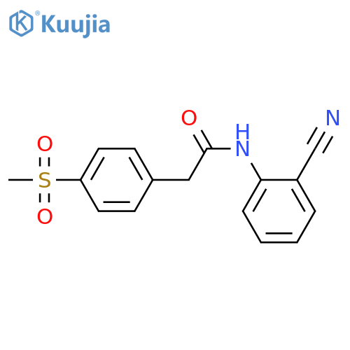 N-(2-cyanophenyl)-2-(4-methanesulfonylphenyl)acetamide structure