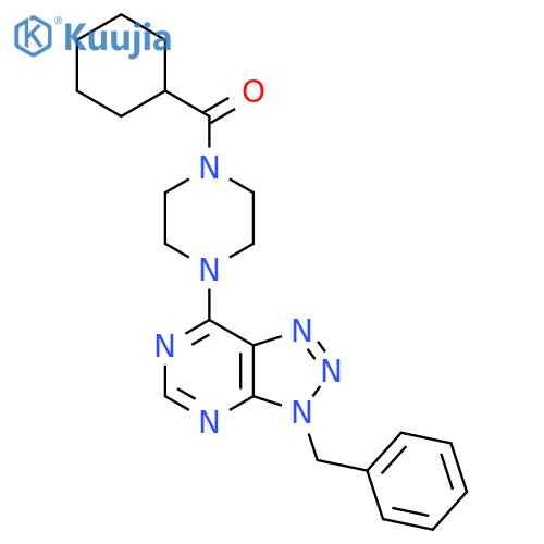 1-{3-benzyl-3H-1,2,3triazolo4,5-dpyrimidin-7-yl}-4-cyclohexanecarbonylpiperazine structure