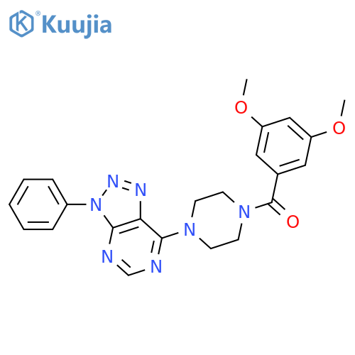 (3,5-dimethoxyphenyl)-[4-(3-phenyltriazolo[4,5-d]pyrimidin-7-yl)piperazin-1-yl]methanone structure