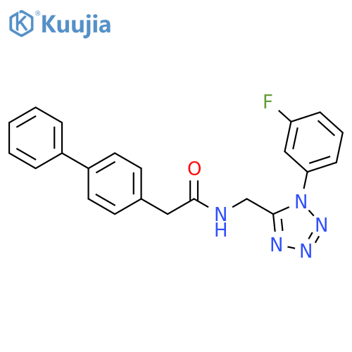 2-{1,1'-biphenyl-4-yl}-N-{1-(3-fluorophenyl)-1H-1,2,3,4-tetrazol-5-ylmethyl}acetamide structure
