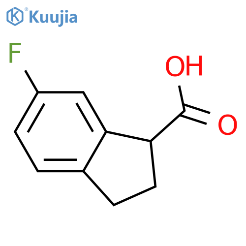 6-Fluoro-2,3-dihydro-1H-indene-1-carboxylic acid structure