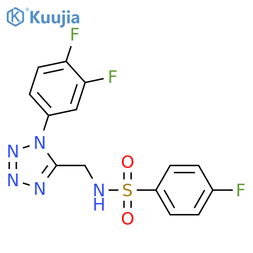 N-{1-(3,4-difluorophenyl)-1H-1,2,3,4-tetrazol-5-ylmethyl}-4-fluorobenzene-1-sulfonamide structure