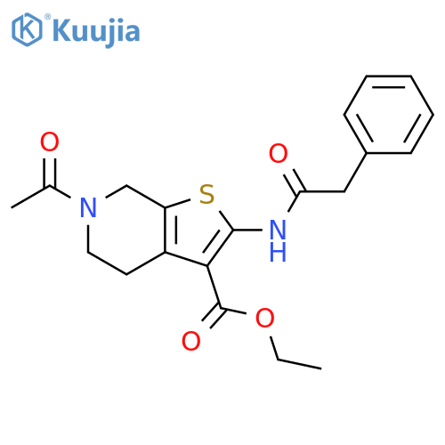 ethyl 6-acetyl-2-(2-phenylacetamido)-4H,5H,6H,7H-thieno2,3-cpyridine-3-carboxylate structure