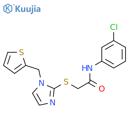 N-(3-chlorophenyl)-2-({1-(thiophen-2-yl)methyl-1H-imidazol-2-yl}sulfanyl)acetamide structure