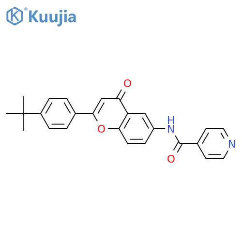 N-2-(4-tert-butylphenyl)-4-oxo-4H-chromen-6-ylpyridine-4-carboxamide structure