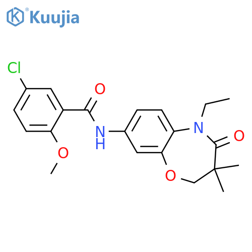 5-chloro-N-(5-ethyl-3,3-dimethyl-4-oxo-2,3,4,5-tetrahydro-1,5-benzoxazepin-8-yl)-2-methoxybenzamide structure